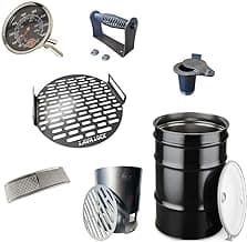 LavaLock DIY 30 Gallon Premium UDS Smoker Kit COMPLETE with DRUM, Charcoal Basket, Cooking Grate, Intake, Smoke Stack, Thermometer, Lid Handle UDS KIT