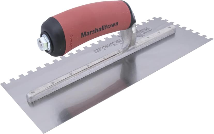 MARSHALLTOWN Standard Notched Trowel, Square Notch, 6x6x6 mm Notch Size, DuraSoft Left-Handed, Flooring and Tiling, Tile Tool, Made in the USA, 702SDL