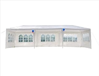 GOJOOASIS Wedding Party Tent 10x30 White Outdoor Canopy Tent Outdoor Gazebo (10' x 30' with 5 Walls)