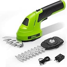 SHALL Cordless Grass Shear & Hedge Trimmer - 7.2V Electric Bush Trimmer 2 in 1 Handheld Shrub Shears, Lightweight Hedge Clippers Grass Cutter w/ 2.0Ah Rechargeable Battery & Type-C Fast Charger -Green