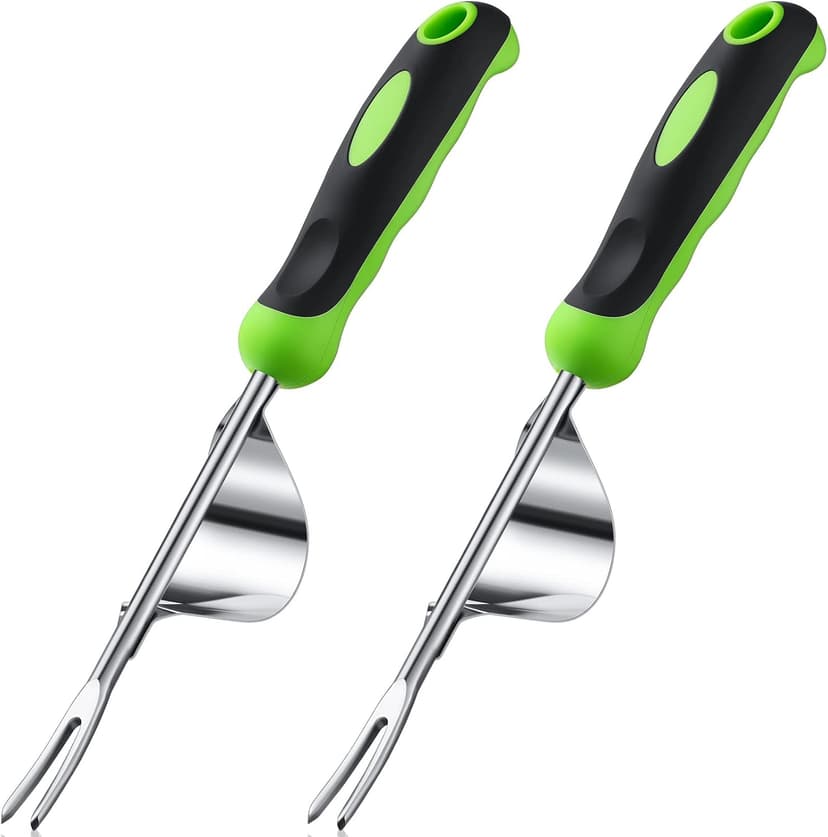 Hand Weeder Tool Garden Weeding Tool Gardening Weeder Tool with Ergonomic Handle, Stainless Steel Garden Lawn Farmland Transplant Gardening Plant Tool (Fulcrum, 2 Pieces)