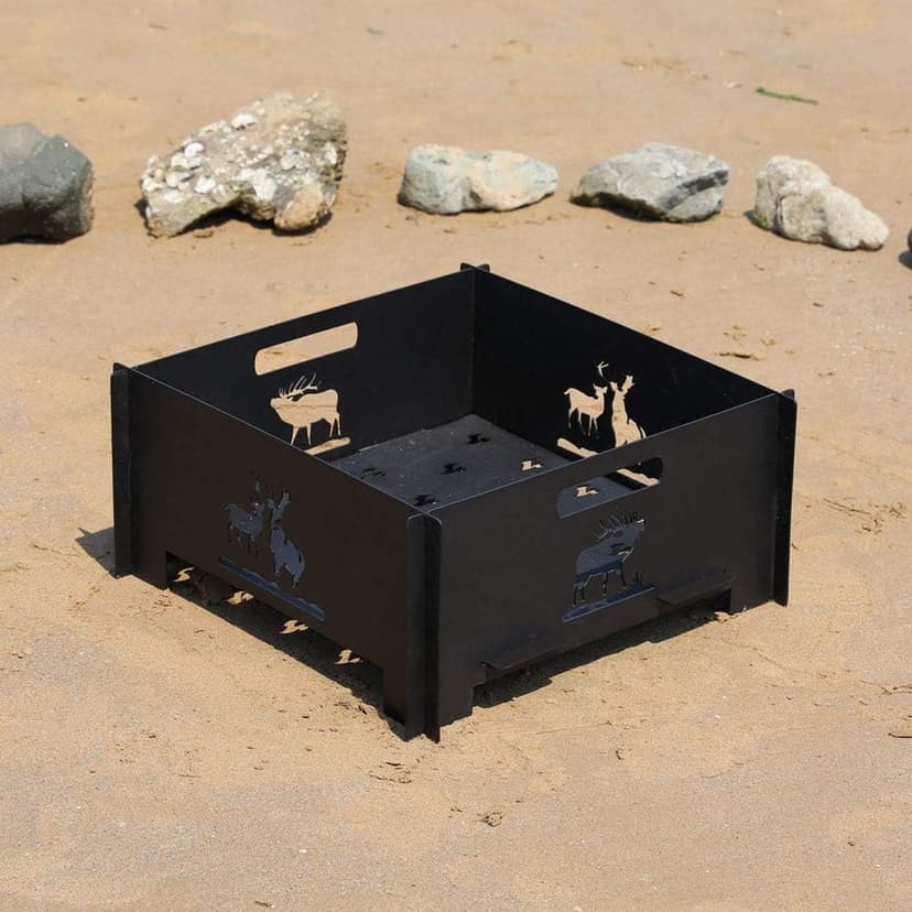 Portable Plug Fire Pit, 15.8 Inch Collapsible Firepits for Outside Wood Burning, Folding Outdoor Indoor Accessories for BBQ Camping Travel or Picnic, Foldable Fire Pits Bonfire of Backyard Patio
