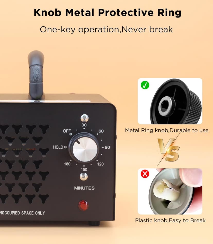 ONAMOR Ozone Generator Odor Eliminator 70000mg, High Capacity Ozone Machine Odor Removal Up to 6000 Sq.Ft, Ionizer Ozonator for Smoke, Car, Basement And Pet Room, Black