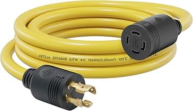 FIRMERST Generator Extension Cord 30 amp Twist Lock Plug 12 Feet, NEMA L14-30P to L14-30R