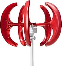 1000W 12V/24V Wind Turbines Generator, 5-Blade Lantern Wind Turbines Generator Kit, Electromagnetic Electricity Producer Equipment,Lantern Wind Turbine Generators DIY Kit Red
