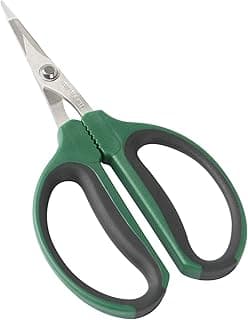 6-Inch Stainless Steel Garden Bonsai Pruning Shears with 40mm Straight Blade Pruners, Anti-Slip Softgrip Micro-Tip Snip