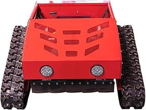 Lawn Mower, Remote Control Lawn Mower, Small Crawler Oil-Electric Hybrid Four-Wheel Drive Lawn Mowing and Weed Whacker, All Terrain Grass Cutter Yard Mower, 45° Climbing (SKD-224-55)
