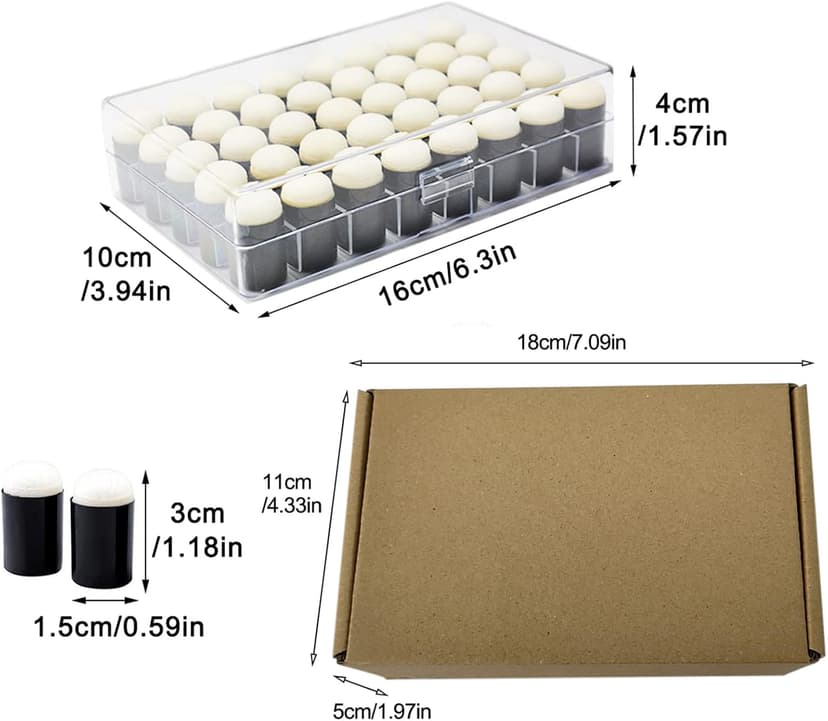 40pcs Finger Sponge Daubers with Storage Box for Painting Chalk Ink Card Making Drawing DIY Craft Handmade Finger Painting Sponge Set Craft Drawing Sponge Dauber Set Painting Projects-Daubers