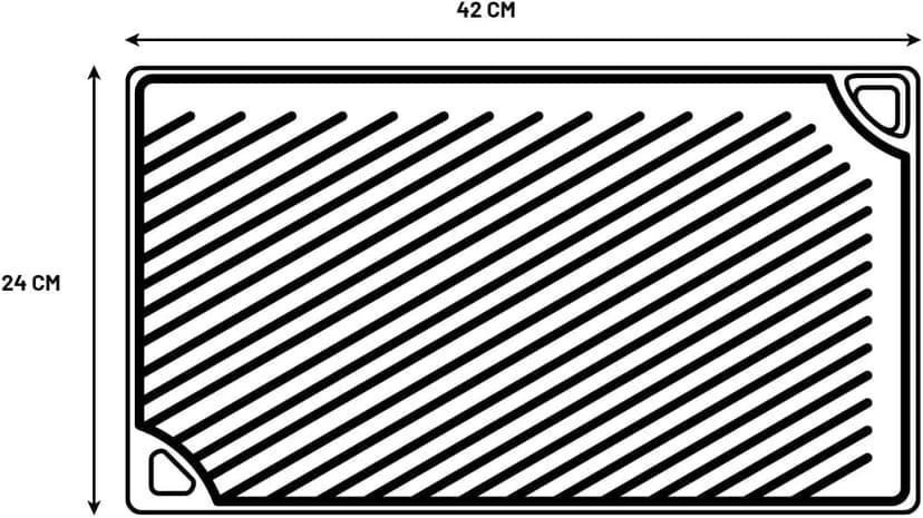 Lodge LDP3 Cast Iron Rectangular Reversible Grill/Griddle, 9.5-inch x 16.75-inch, Black