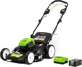 Greenworks 80V 21" Brushless Cordless (Self-Propelled) Lawn Mower (75+ Compatible Tools), 4.0Ah Battery and 60 Minute Rapid Charger Included