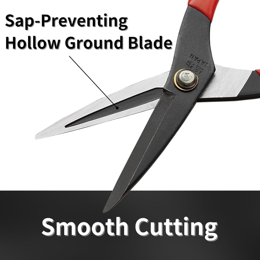 Garden Scissors 6.5” Razor Sharp Japanese Carbon Steel Blade, All Purpose Garden Shears for Trimming Bonsai, Flowers, Plants, Made in JAPAN