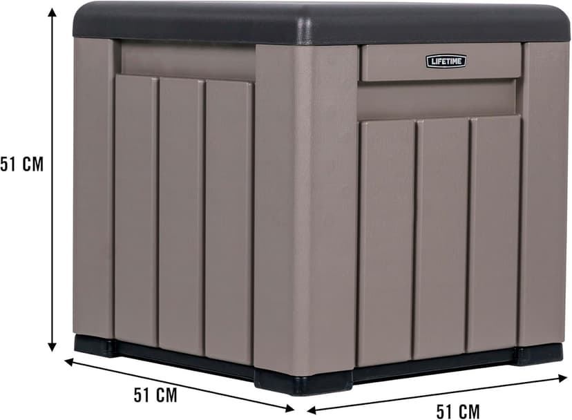 Lifetime Outdoor Storage Cube Deck Box for Patio Furniture Cushions, Toys, Garden Tools, Pool Accessories, 25 Gallon