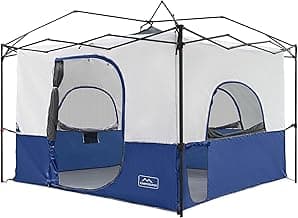KAMPKEEPER Camping Cube, Converts 10'x10' Straight Leg Canopy into Inner Pop Up Tent, with 1 Dog Hole–Fully Vented Roof(Canopy & Frame NOT Included), Navy Blue