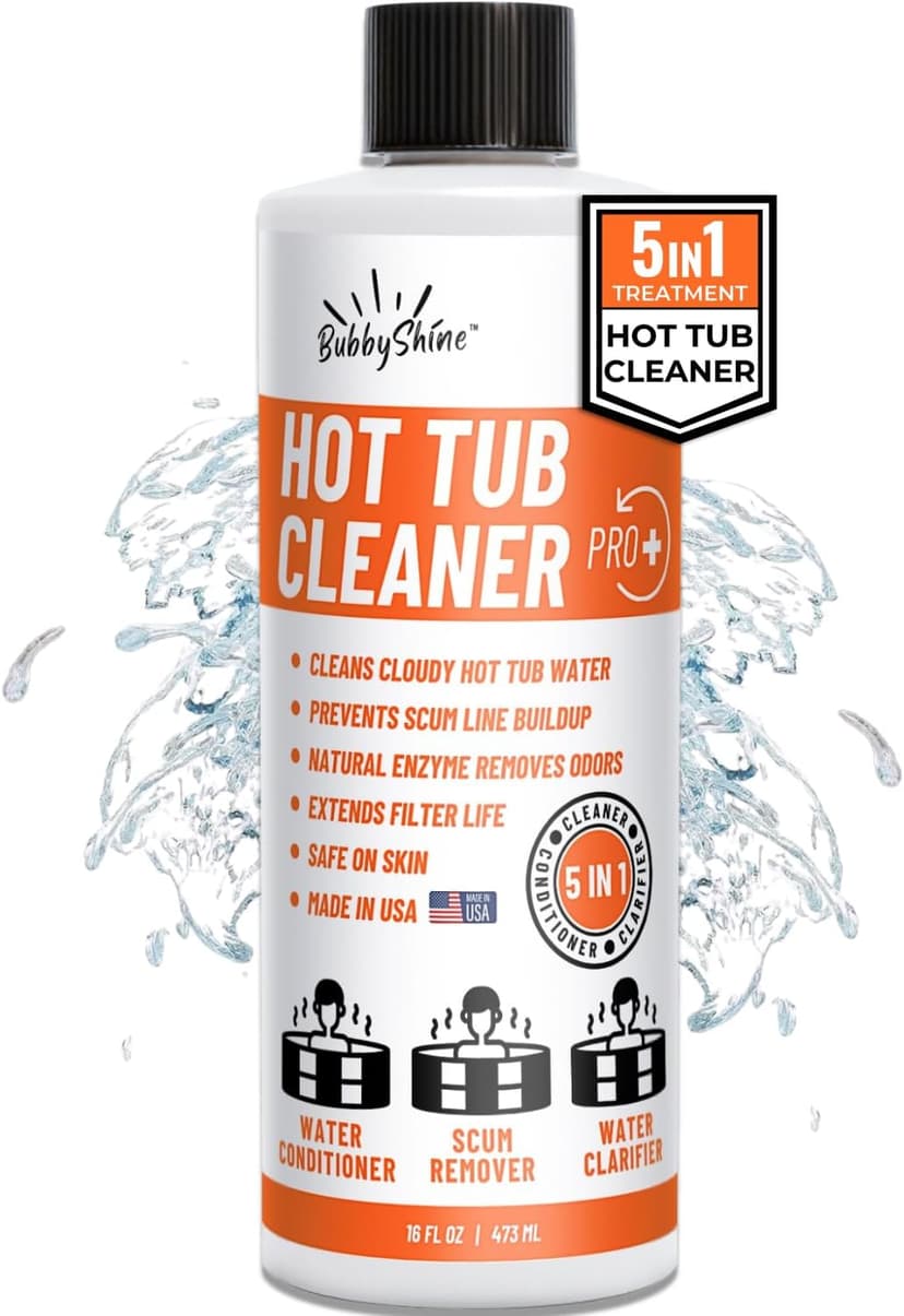 5in1 Weekly Spa Protector All in One Hot Tub Cleaner - Natural Enzyme Clarifier, Conditioner, Inflatable Hot Tub Chemicals Starter Kit, Spa Chemicals for Hot Tub Spa Cleaner, 16 Weeks