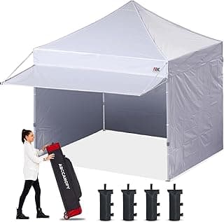 ABCCANOPY Pop up Canopy Tent with Awning and Sidewalls 10x10 Market -Series, White