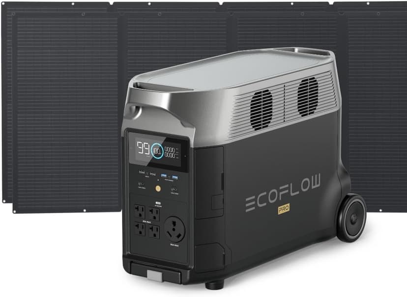 EF ECOFLOW Solar Generator 3.6KWh DELTA Pro with 2X400W Portable Solar Panel, 23% High Efficiency, 5 AC Outlets, 120V/3600W, for Home Backup Outdoors Camping RV Emergency