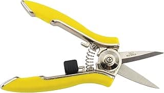 Dramm ColorPoint Stainless Steel Compact Garden Pruning Shears, Hand Pruner, Garden Clippers, with Heavy Duty Blade and Easy grip Handle, Yellow