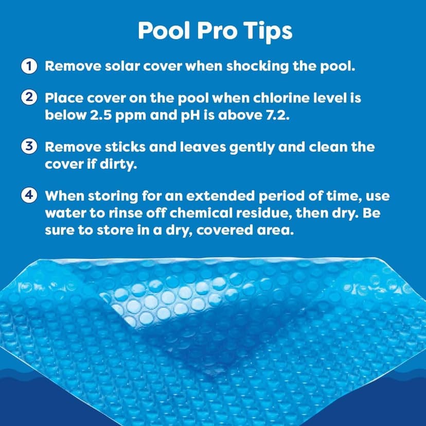 In The Swim 24' Standard Blue Round Solar Pool Cover 8 Mil for Solar Heating Above Ground Pools and Inground Pools