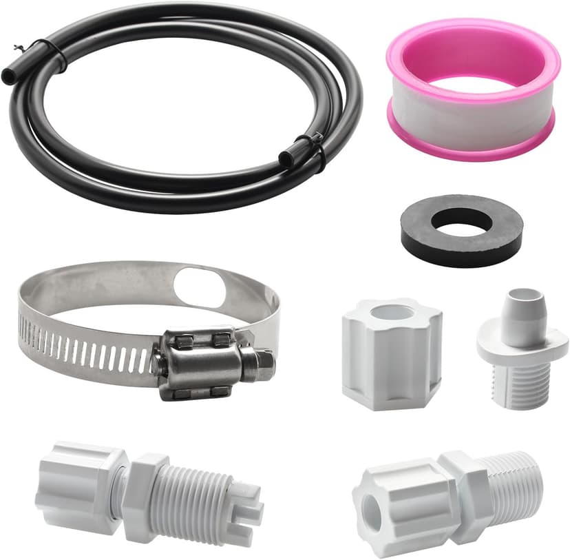CL200 Chlorine Feeder Parts for Chlorinator Tubing Chlorinator Valve Replacement/with Saddle Clamp Chlorinator Feeder Hose Tubing Parts with Check Valve Control Valve