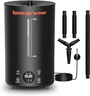 Spider Farmer 3-in-1 6L Humidifier Indoor with Timer & Hose Cool Mist Ultrasonic Humidifiers Large Room with Temperature & Humidity Probe for Plant Mushroom Greenhouse Bedroom Grow Tent Top Fill Black