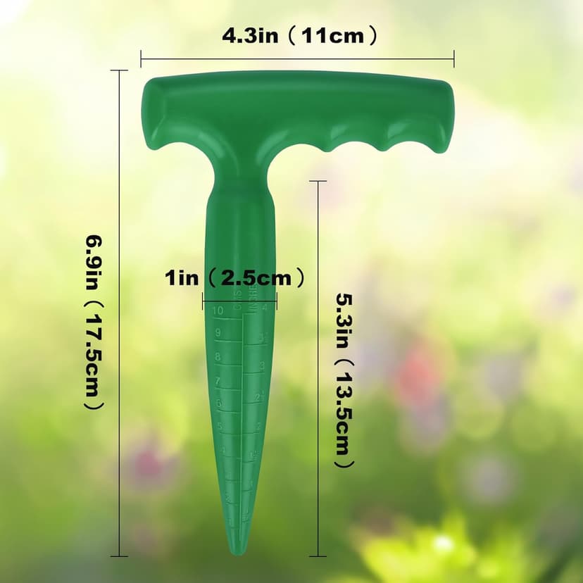 6.9 inch Bulb Planter Tool Plastic Sow Dibbler with Handle Garden Hand Dibber Garden Seed Tool for Sowing Seeds Planting Bulbs Digging (Green)