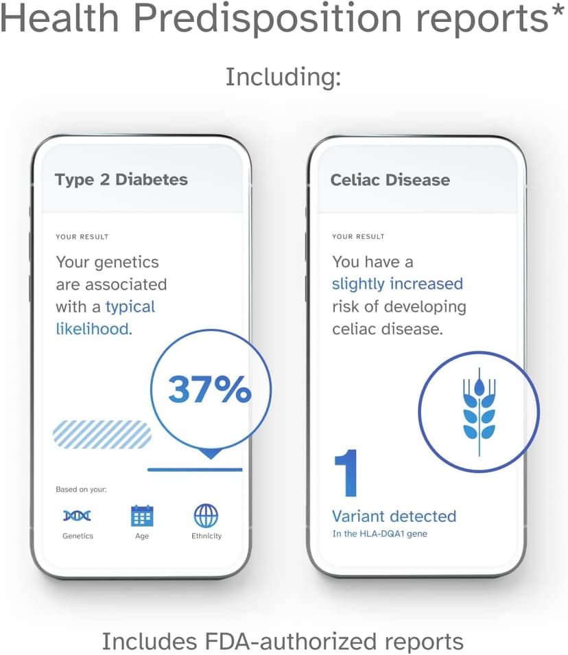 23andMe Health + Ancestry Service: Personal Genetic DNA Test Including Health Predispositions, Carrier Status, Wellness, and Trait Reports (Before You Buy See Important Test Info Below)