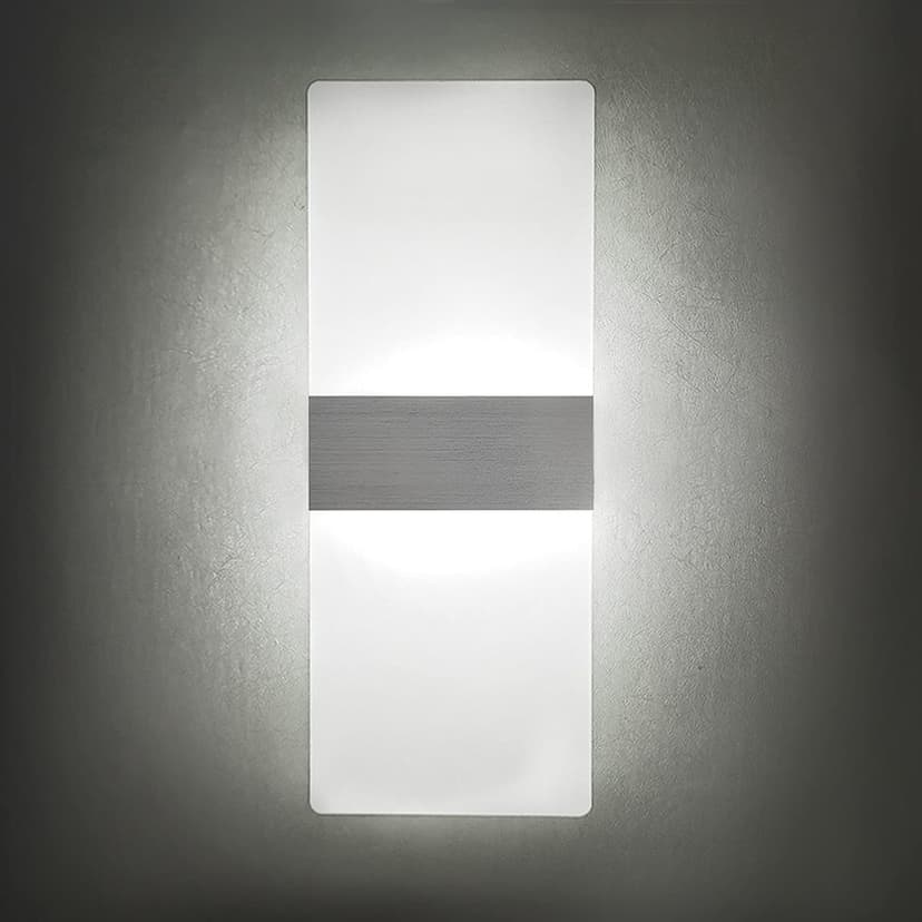 KICAAO Modern Wall Sconces Set of Two, Led Wall Light 10w, 6000k White Light Up Downlight, Hardwired Acrylic Wall Light Lighting, Suitable for Living Room Corridor Bedside (Cool White 6000K 2Pack)