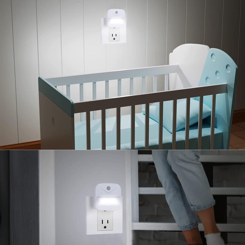 Night Light, LED Night Lights Plug into Wall, Dusk to Dawn Sensing Nightlights, No Glaring Compact Size, Night Light for Kids Navigating in Bathroom, Kitchen, Hallway, 6 Pack, White Light