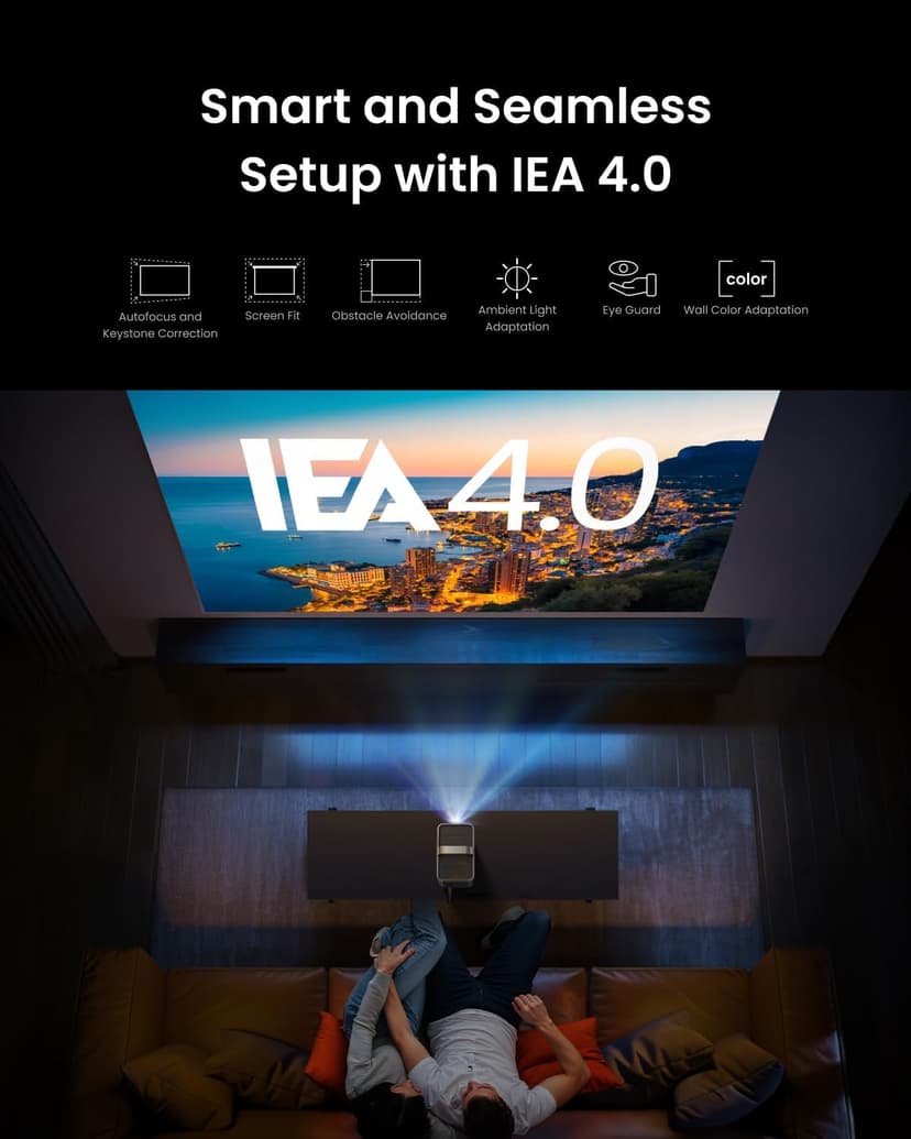 NEBULA Cosmos 4K SE Smart Projector, 4K High-Brightness with Dolby Vision, 200" Screen, 1,800 ANSI Lumens, HybridBeam, Enhanced Image Quality, Google TV, Portable, for Gaming, Home, and Office Use