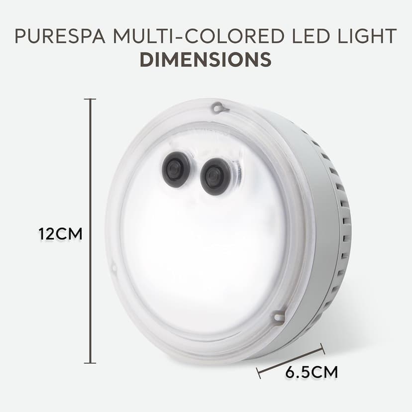 Intex PureSpa Battery Powered Submersible Multi-Colored LED Light PureSpa Models with White, Green, Teal, Blue, and Purple Lights