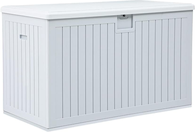 YITAHOME 230 Gallon Double-Wall Deck Box with Divider & Side Handles, Outdoor Large Storage for Patio Furniture Cushions, Garden Pool Accessories, Water Resistant & Lockable