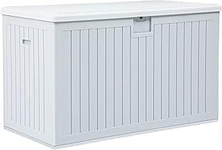 YITAHOME 230 Gallon Double-Wall Deck Box with Divider & Side Handles, Outdoor Large Storage for Patio Furniture Cushions, Garden Pool Accessories, Water Resistant & Lockable