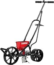 Chapin 8701B Garden Push Seeder Planter With 6 Seed Plates for up to 20 Varieties of Seeds, Zinc Plow Blade, Row Marker, Powder Coated Steel Frame, Red/Black