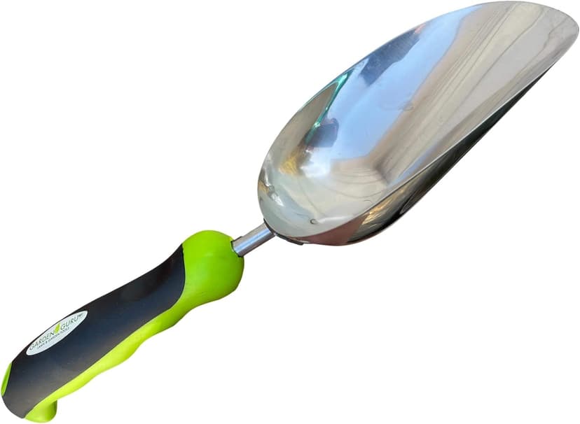 Garden Guru Super Strong Garden Scoop Trowel Shovel Transplanter - Stainless Steel - Rust Resistant - Ergonomic Grip - Perfect Hand Shovel for Gardening Transplanting and Digging