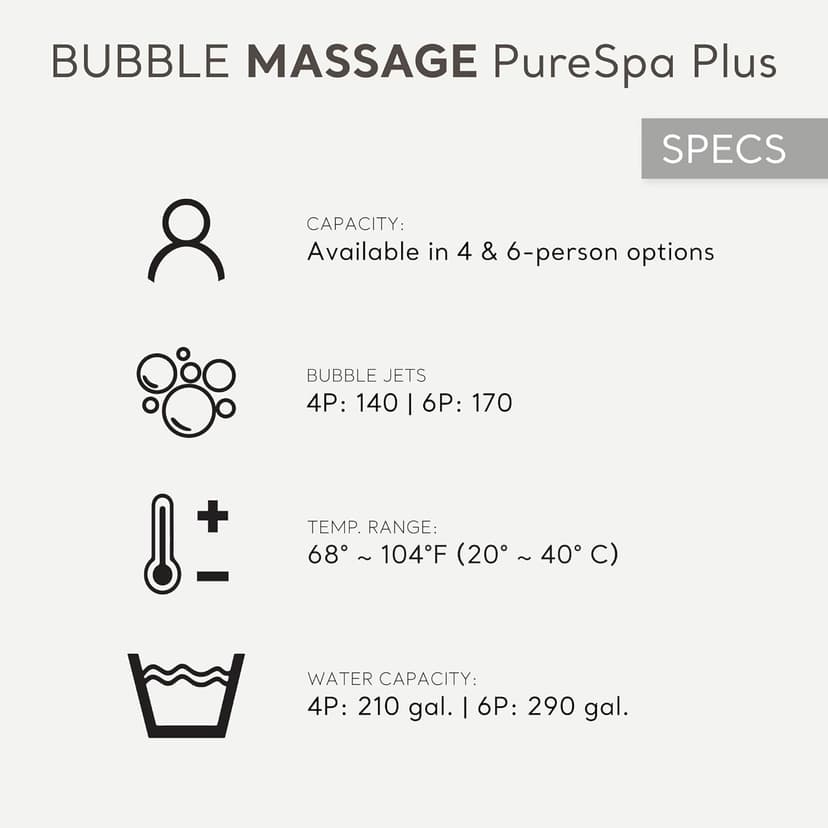 INTEX 28429EP PureSpa Plus Bubble Massage Spa Set: Includes Energy Efficient Spa Cover – 2 Contoured Headrest – LED Light – 4 Person Capacity – 77" x 28"