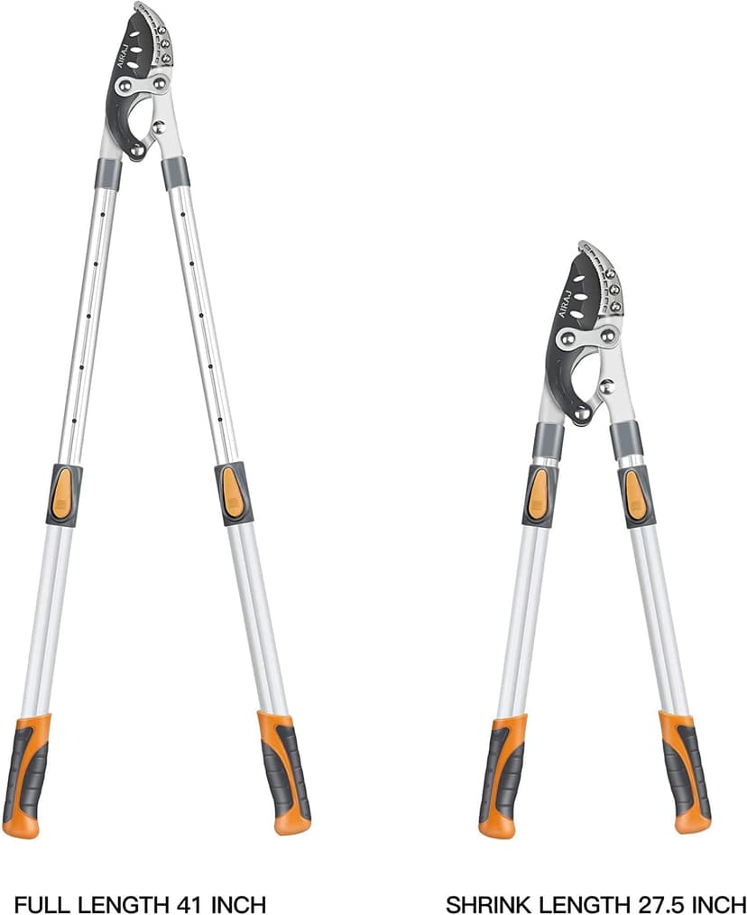 AIRAJ 27-41'' Extendable Anvil Loppers Heavy Duty with Compound Action, Tree Trimmer with 2 Inch Cutting Capacity, Chops Thick Branches Ease,Heavy Duty Tree Pruner with SK5 Spare Blade