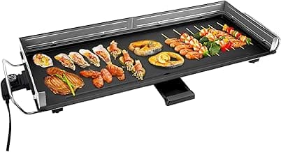 35" Electric Nonstick Extra Large Griddle Grill-Teppanyaki Grill BBQ Indoor/Outdoor with Adjustable Temperature,Detachable for Easy Cleaning,Extra Wide
