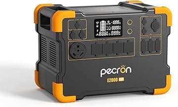 pecron Portable Power Station E2000LFP, 1920Wh Power Station 5X2000W AC Outlets, LiFePO4 Battery Backup Expandable to 8064Wh, 1200W Max Solar Input Solar Generator for Home, Camping, RV, Emergency