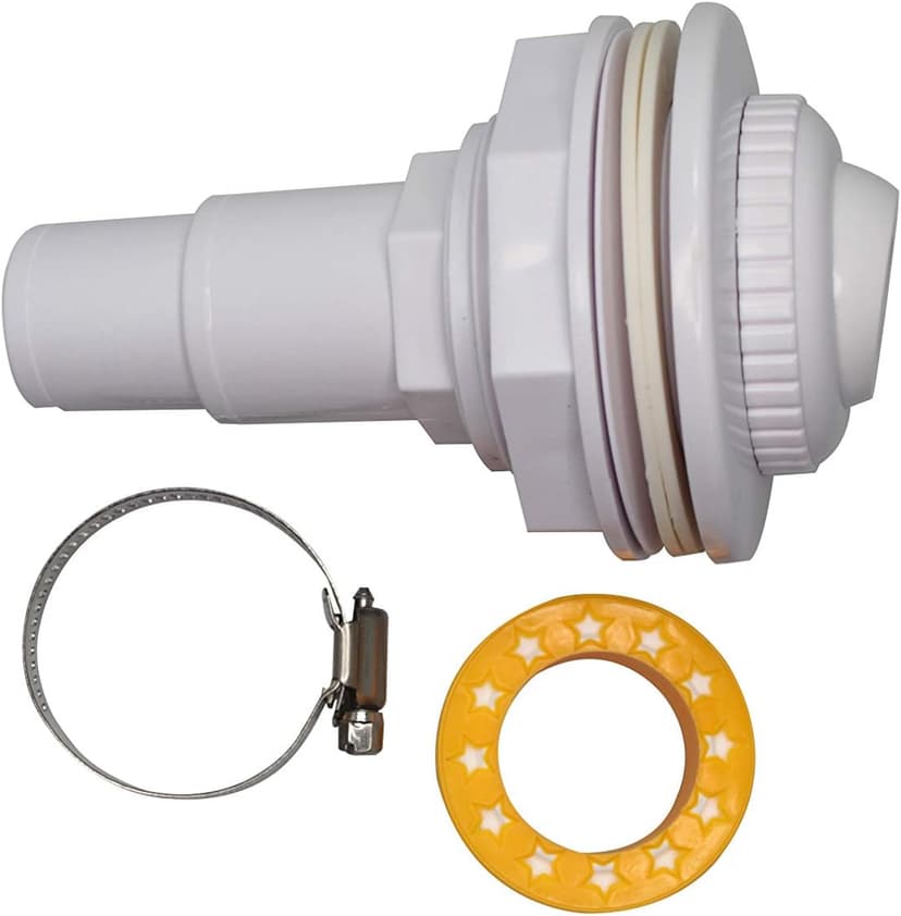 FibroPool Pool Return Jet Kit - Complete with Fittings, Eyeball Assembly, Clamp, Gaskets and PTFE Thread Tape - Compatible with Above Ground Pools