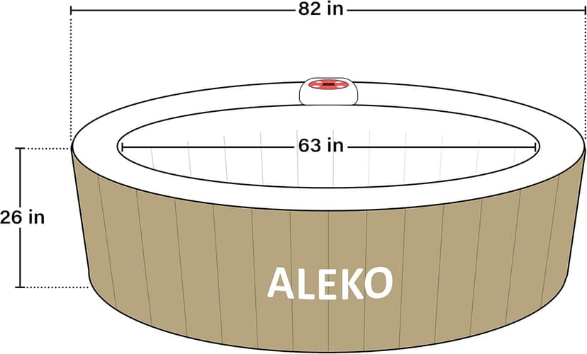 ALEKO Inflatable Hot Tub Spa | Personal High Powered Jetted Bubble | with Fitted Cover and 3 Filters | 265 Gallon | 6 Person Round | Brown | HTIR6GYBR