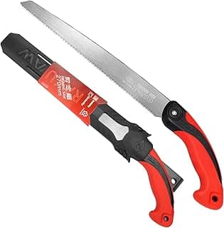 Pruning Saw with Scabbard Japanese Fixed Straight Hand Saw, Portable Tree Limb Cutter 11 Inch Blade Garden Pruner tool for Camping, Dry Wood and Fruit Trees