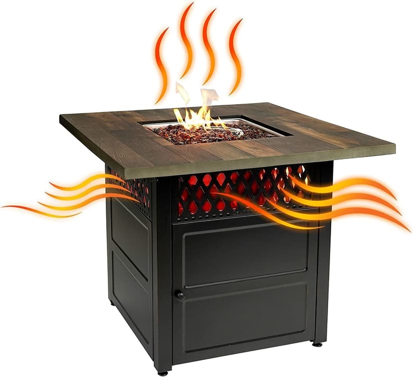 DualHeat by Endless Summer, The Harris, 38" Square Propane Gas Outdoor Fire Pit/Patio Heater