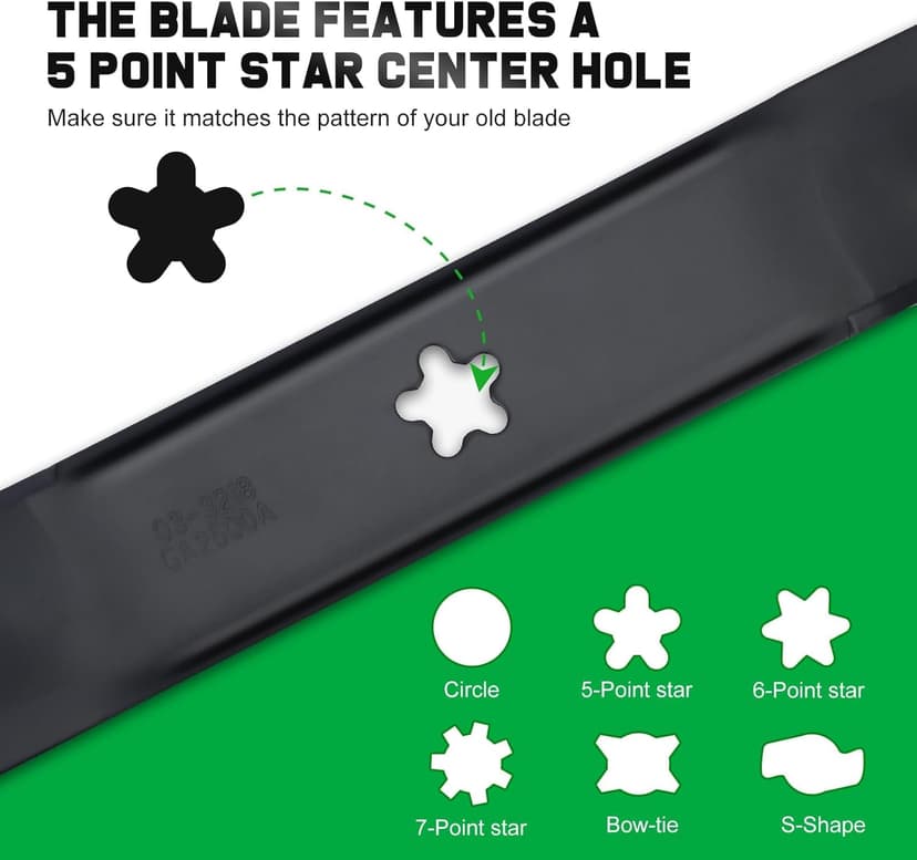 134149 Mulching Blades for Craftsman 42 inch Mower Blade LT2000 LT1000 YS4500 Replace 422719 532134149 Husqvarna Poulan Pro 42'' Deck Riding Lawn Mower 5 Point Star (2 Pack)