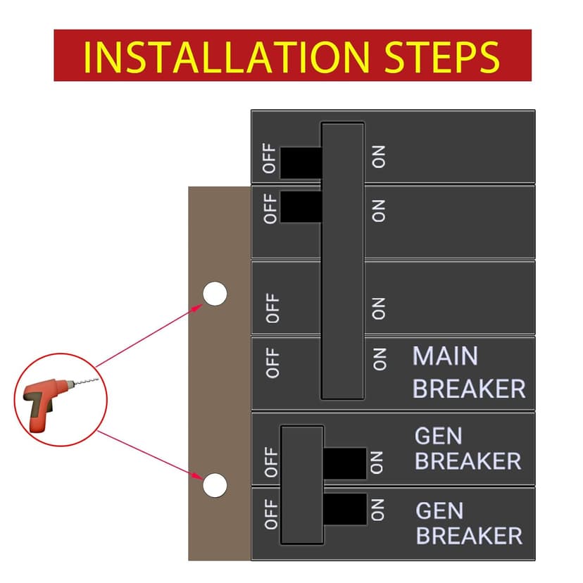 Generator Interlock Kit Compatible with Square D for Homeline Meter Main 150 or 200 amp Breaker,for Safe Usage of Portable Power During Outage,SD-200SA