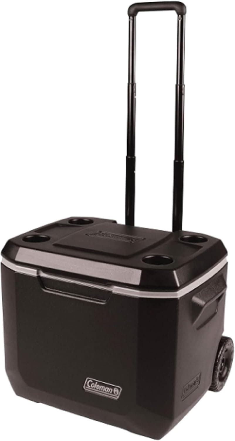 Coleman Xtreme 50qt Wheeled Cooler, Extra-Walled Insulation Keeps Ice up to 5 Days, Portable Rolling Hard Chiller