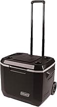 Coleman Xtreme 50qt Wheeled Cooler, Extra-Walled Insulation Keeps Ice up to 5 Days, Portable Rolling Hard Chiller