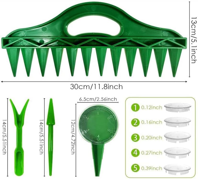 Seed Spreader, 2025 New Sowing Seeds Dispenser Set, Mini Seed Dispenser for Small Seeds, Handheld Seed Planter Tool Seed Dibber Multifunctional Seed Spacer Gardening Tools