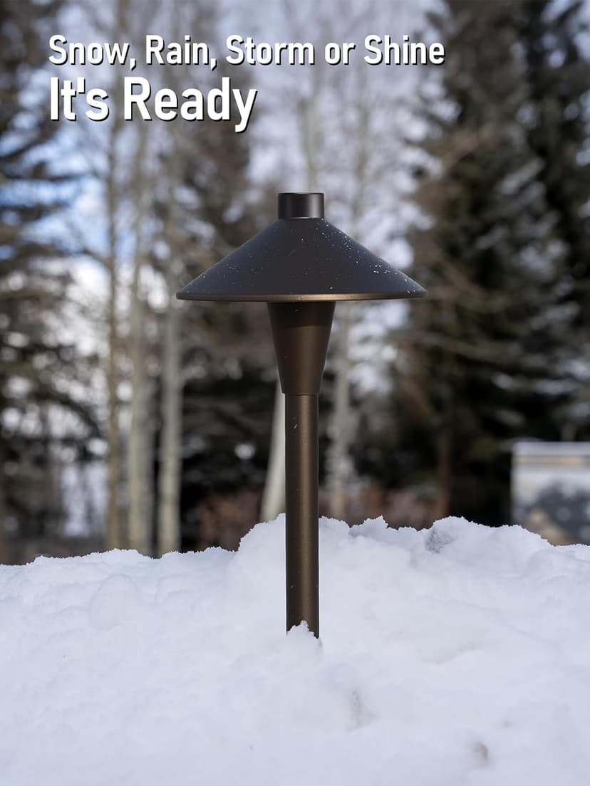 LEONLITE 3CCT Low Voltage Pathway Lights, 12-24V LED Landscape Path Light, 3000K/4000K/5000K Selectable, CRI90, IP65 Waterproof Landscape Lighting, Aluminum Housing, Oil Rubbed Bronze, Pack of 6