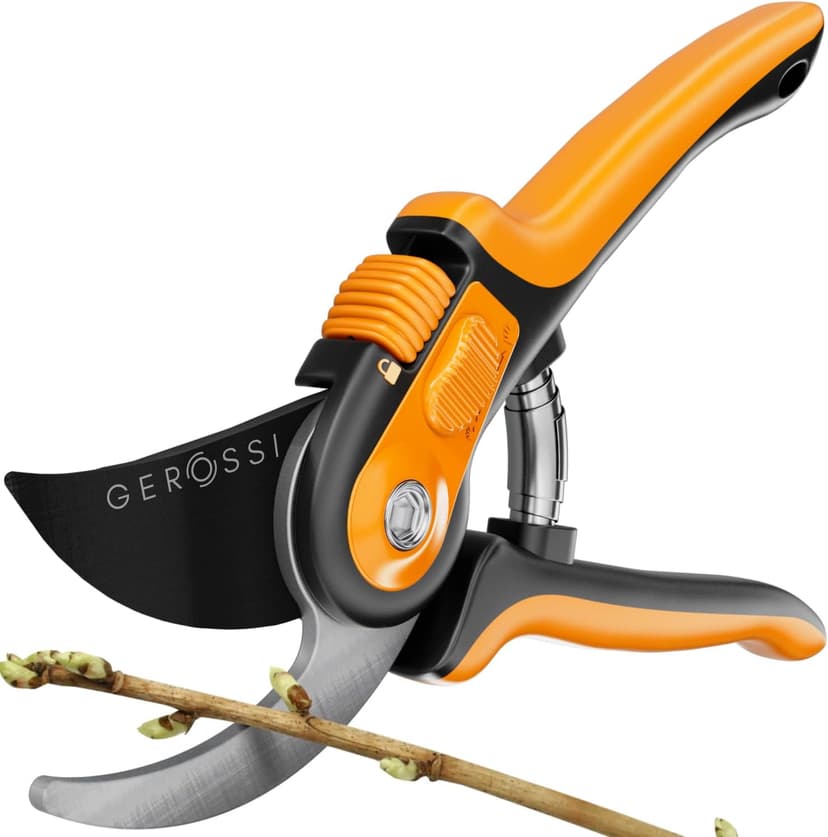 Bypass Pruning Shears with Ultra Sharp Blades - Premium Pruners w/Adjustable Feature for Any Hand Size - Ergonomic & Sturdy Scissors For Gardening - Perfectly Cutting Through Anything in Your Yard