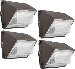 LED Wall Pack 100W 13000lm 5000K Daylight 100-277V, IP65 Waterproof Dusk-to-Dawn Outdoor Lighting for Security, ETL Listed (4 Pack)